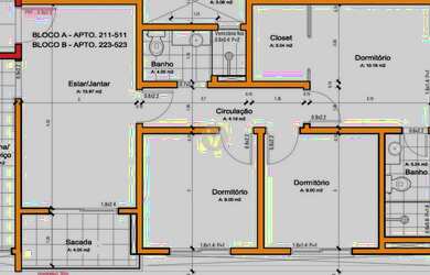 Imagem 2: Apartamento 3 dormitórios com 1 suíte com closet, sacada e vaga de garagem
