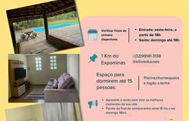 Imagem: A pousada chalé possui 3 Dormitórios, Acomodam 15 pessoas