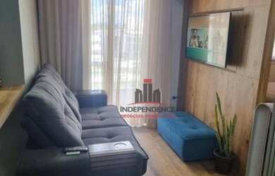 Imagem: O apartamento possui 1 Dormitório, 1 Banheiro, 2 Vagas na garagem