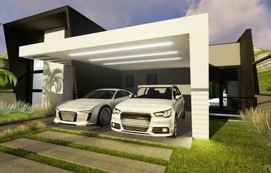 Imagem: A casa possui 3 Dormitórios, 3 Banheiros, 4 Vagas na garagem