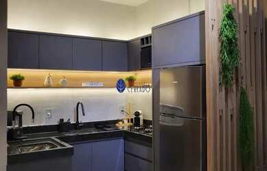 Imagem: O apartamento possui 1 Dormitório, 1 Banheiro, 1 Vaga na garagem