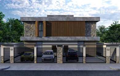 Imagem: A casa possui 4 Dormitórios, 2 Banheiros, 2 Vagas na garagem