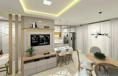 Imagem: O apartamento possui 1 Dormitório, 1 Banheiro, 1 Vaga na garagem