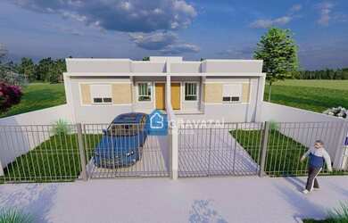 Imagem: A casa possui 3 Dormitórios, 1 Banheiro, 2 Vagas na garagem