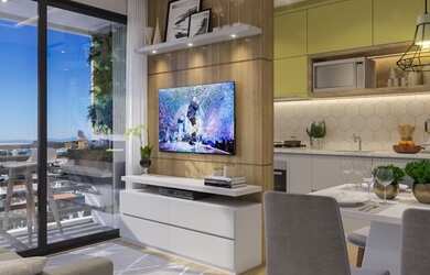 Imagem: O apartamento possui 2 Dormitórios, 1 Banheiro, 1 Vaga na garagem