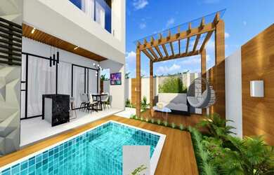 Imagem: A casa em condomínio possui 3 Dormitórios, 3 Banheiros, 4