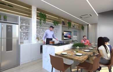 Imagem: O apartamento possui 2 Dormitórios, 2 Banheiros, 1 Vaga na