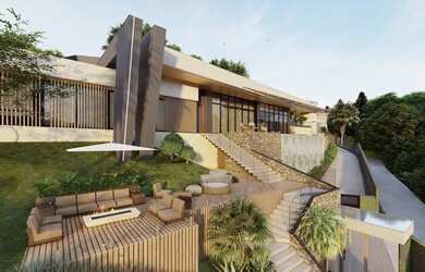 Imagem: A casa possui 3 Dormitórios, 5 Banheiros, 4 Vagas na garagem