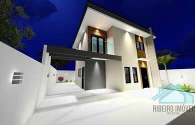 Imagem: A casa possui 3 Dormitórios, 2 Banheiros, 2 Vagas na garagem