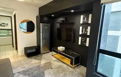 Imagem: O apartamento possui 1 Dormitório, 1 Banheiro, 1 Vaga na garagem