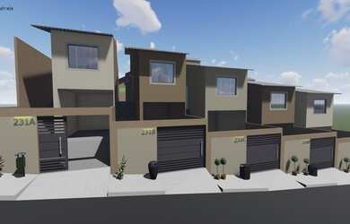 Imagem: A casa possui 3 Dormitórios, 1 Banheiro, 2 Vagas na garagem