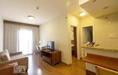 Imagem: O apartamento possui 1 Dormitório, 1 Banheiro, 1 Vaga na garagem