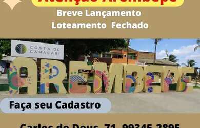 Imagem: O terreno possui 116m² de Área e está localizado em Arembepe