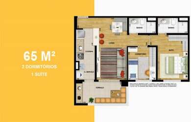 Imagem 6: Apartamento para venda possui 65 metros quadrados com 2 quartos em Centro - Diadema - São