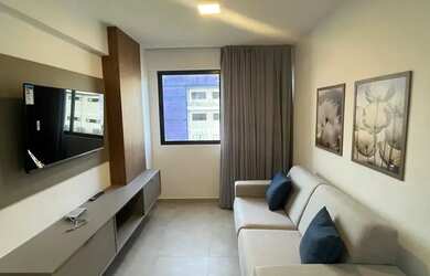 Imagem: O apartamento possui 1 Dormitório, 1 Banheiro, 1 Vaga na garagem