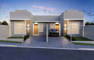 Imagem: A casa possui 2 Dormitórios, 1 Banheiro, 2 Vagas na garagem