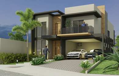 Imagem: A casa possui 3 Dormitórios, 4 Banheiros, 4 Vagas na garagem