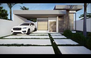 Imagem: A casa possui 3 Dormitórios, 1 Banheiro, 5 Vagas na garagem