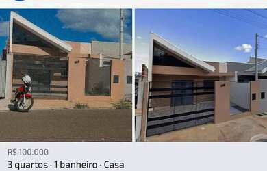 Imagem: A casa possui 3 Dormitórios, 1 Banheiro, 2 Vagas na garagem