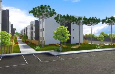 Imagem: O apartamento possui 2 Dormitórios, 1 Banheiro, 1 Vaga na garagem