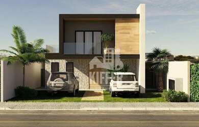 Imagem: A casa em condomínio possui 4 Dormitórios, 1 Banheiro, 2 Vagas