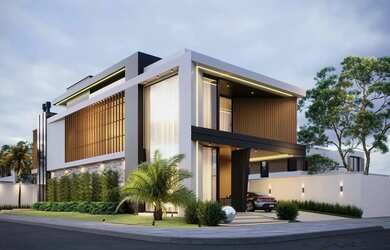 Imagem: A casa possui 4 Dormitórios, 5 Banheiros, 4 Vagas na garagem