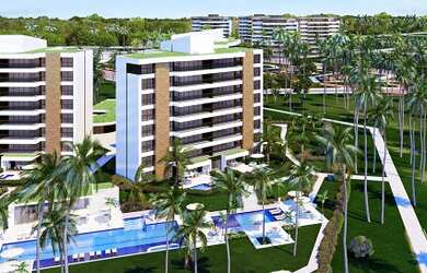 Imagem 6: Apartamento quatro suítes Pé na Areia condomínio Acqua Marine na Reseva...