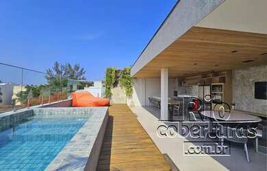 Imagem: O apartamento na cobertura possui 3 Dormitórios, 5 Banheiros