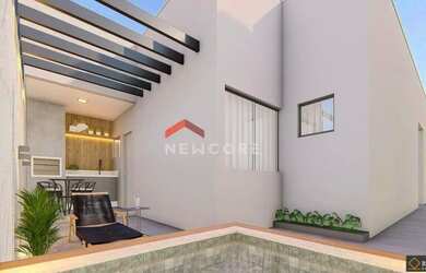 Imagem: A casa possui 3 Dormitórios, 2 Banheiros, 2 Vagas na garagem