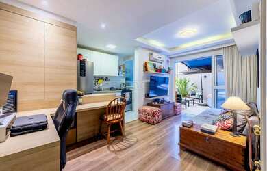 Imagem: O apartamento possui 1 Dormitório, 2 Banheiros, 1 Vaga na garagem