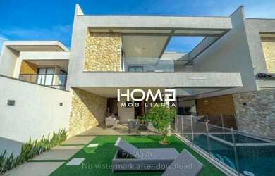 Imagem: A casa em condomínio possui 4 Dormitórios, 5 Banheiros, 2