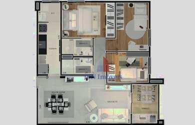 Imagem: O apartamento possui 3 Dormitórios, 2 Banheiros, 2 Vagas na