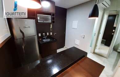 Imagem: O apartamento possui 1 Dormitório, 1 Banheiro, 1 Vaga na garagem