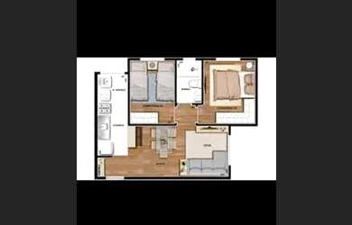 Imagem: O apartamento possui 2 Dormitórios, 1 Banheiro, 1 Vaga na garagem