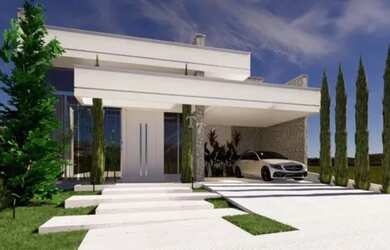 Imagem: A casa em condomínio possui 4 Dormitórios, 5 Banheiros, 4