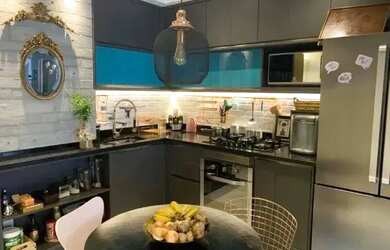 Imagem: O apartamento possui 1 Dormitório, 2 Banheiros, 1 Vaga na garagem