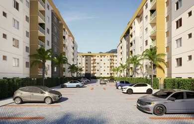 Imagem: O apartamento possui 2 Dormitórios, 1 Banheiro, 1 Vaga na garagem