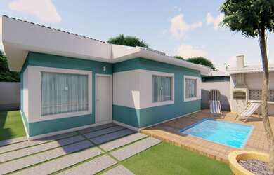 Imagem: A casa possui 3 Dormitórios, 1 Banheiro, 1 Vaga na garagem