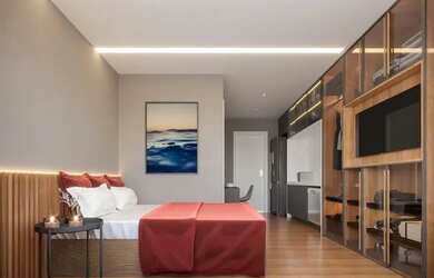 Imagem: O apartamento possui 1 Dormitório, 1 Banheiro, 24m² de Área