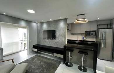 Imagem: O apartamento possui 1 Dormitório, 1 Banheiro, 1 Vaga na garagem