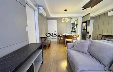 Imagem: O apartamento possui 1 Dormitório, 1 Banheiro, 1 Vaga na garagem