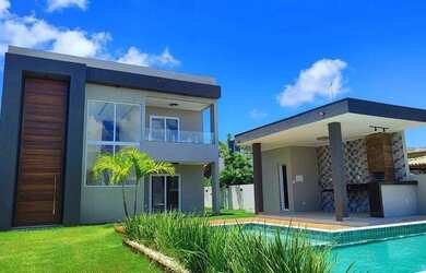 Imagem: A casa em condomínio possui 5 Dormitórios, 5 Banheiros, 4