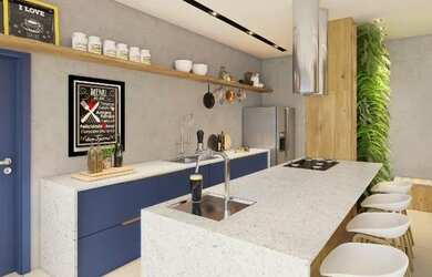 Imagem: O apartamento possui 2 Dormitórios, 1 Banheiro, 1 Vaga na garagem