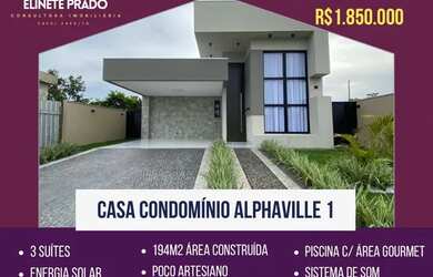 Imagem: A casa em condomínio possui 3 Dormitórios, 5 Banheiros, 4