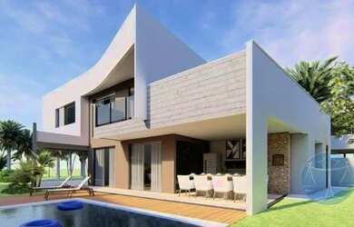 Imagem: A casa em condomínio possui 4 Dormitórios, 4 Banheiros, 4