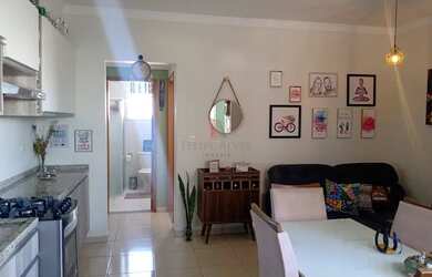 Imagem: O apartamento possui 1 Dormitório, 1 Banheiro, 1 Vaga na garagem