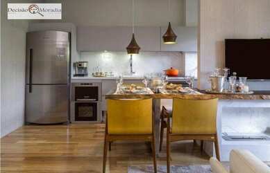 Imagem: O apartamento possui 1 Dormitório, 1 Banheiro, 1 Vaga na garagem