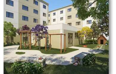 Imagem: O apartamento possui 2 Dormitórios, 1 Banheiro, 1 Vaga na garagem