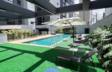 Imagem: O apartamento possui 1 Dormitório, 2 Banheiros, 1 Vaga na garagem