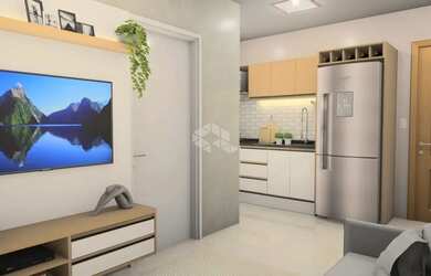 Imagem: O apartamento possui 2 Dormitórios, 1 Banheiro, 1 Vaga na garagem